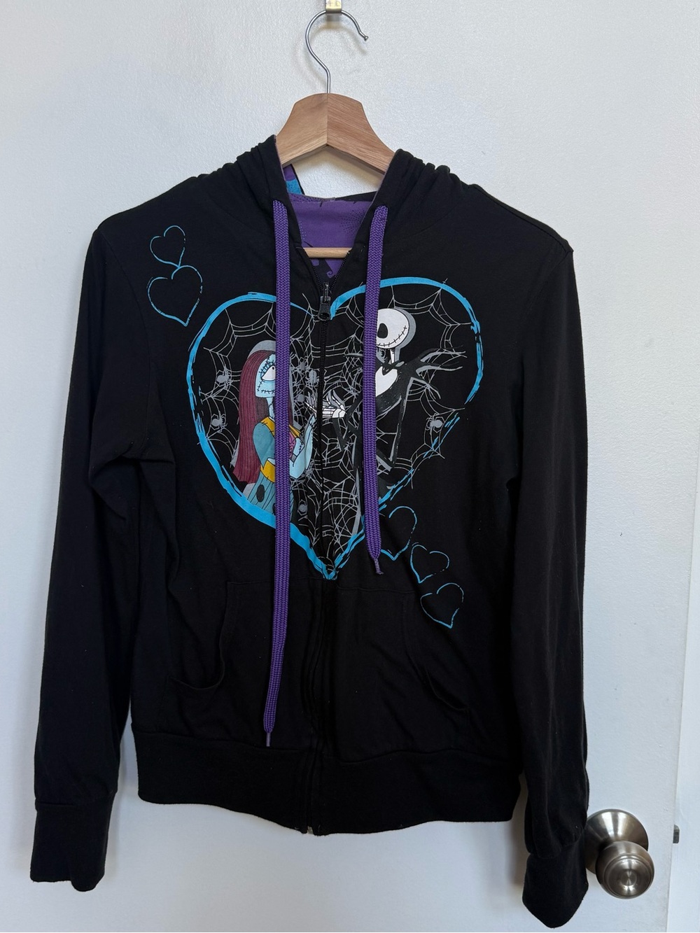 The Nightmare Before Christmas black zip up reversible jacket